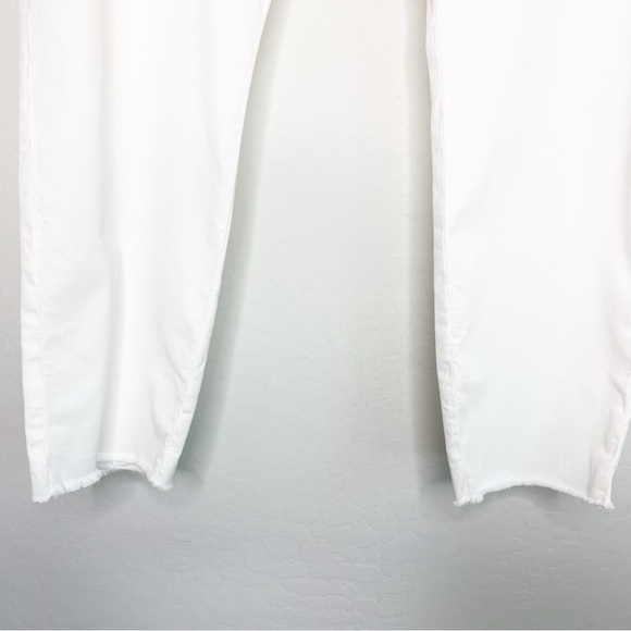 Frank & Eileen Wicklow Trouser Relaxed Fit Raw Hem Ankle Pants White Size 6 - Picture 5 of 11